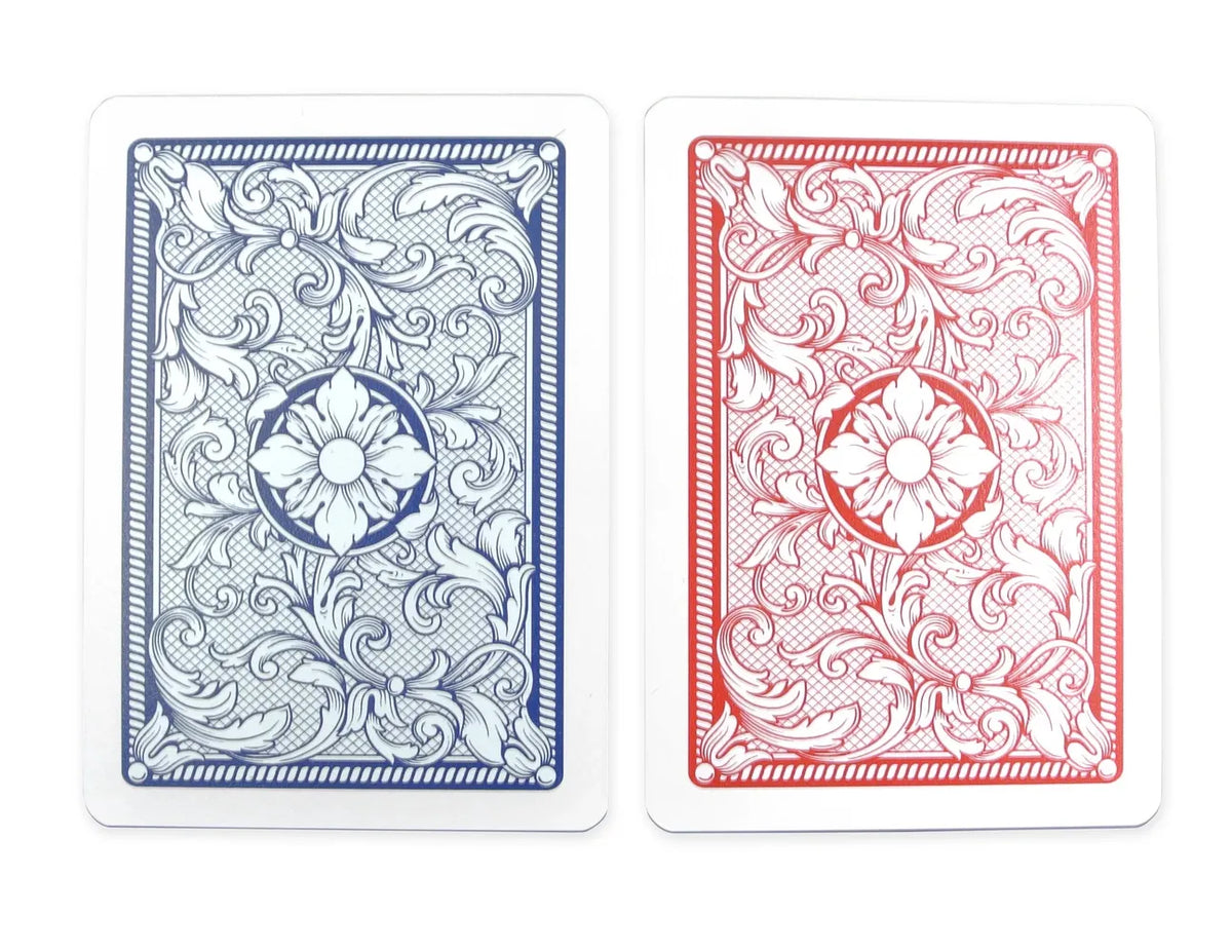 Copag Legacy 4-Color Plastic Double Deck Set – Poker Size – Red & Blue – Jumbo Index