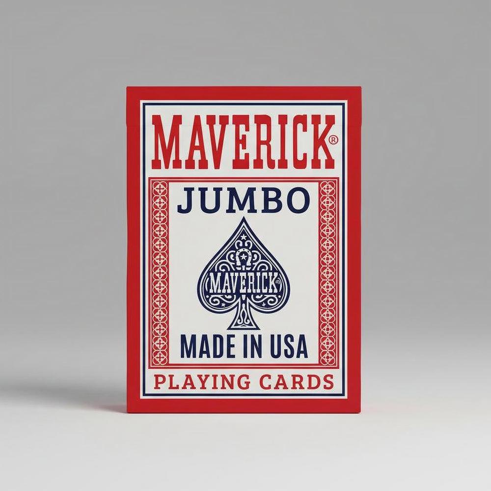 Maverick Playing Cards – Jumbo Index – Made in USA – Red or Blue Deck