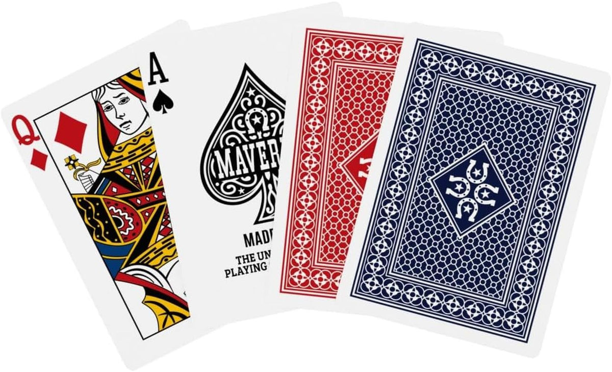 Maverick Playing Cards – Standard Index – Made in USA – Red or Blue Deck