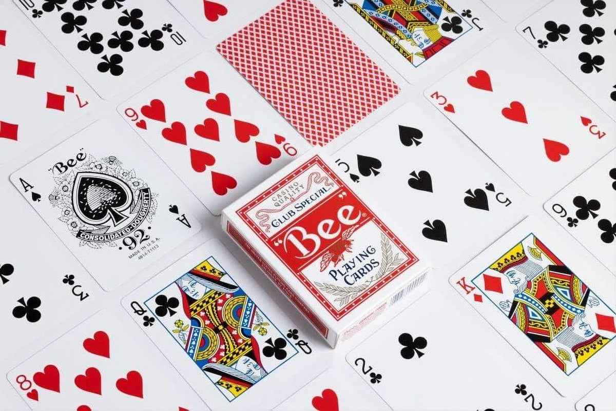 Bee Standard Index – Individual Deck (Poker Size, Red or Blue) – Casino Quality