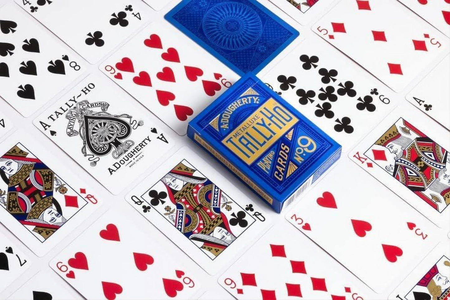 Tally-Ho Metal Luxe Playing Cards, Circle Back (Red & Blue)