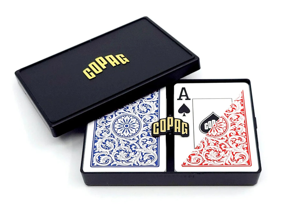 Copag 1546 Plastic Double Deck Set – Poker Size (Red & Blue) – Jumbo Index