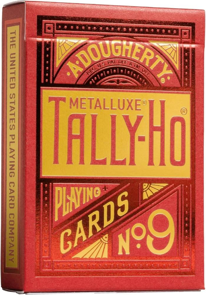 Tally-Ho Metal Luxe Playing Cards, Circle Back (Red & Blue)