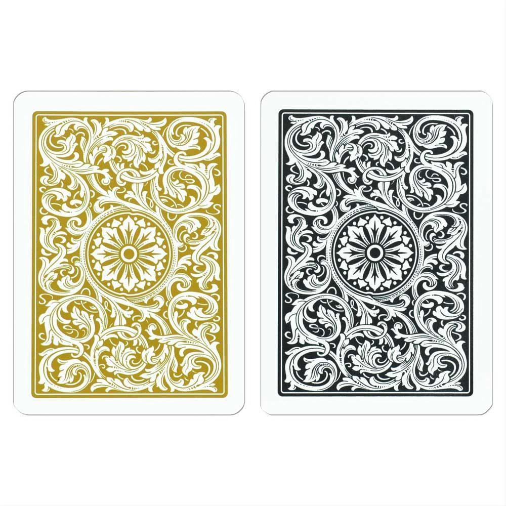 Copag 1546 100% Plastic Playing Cards – Poker Size Jumbo Index (Black & Gold Double Deck)