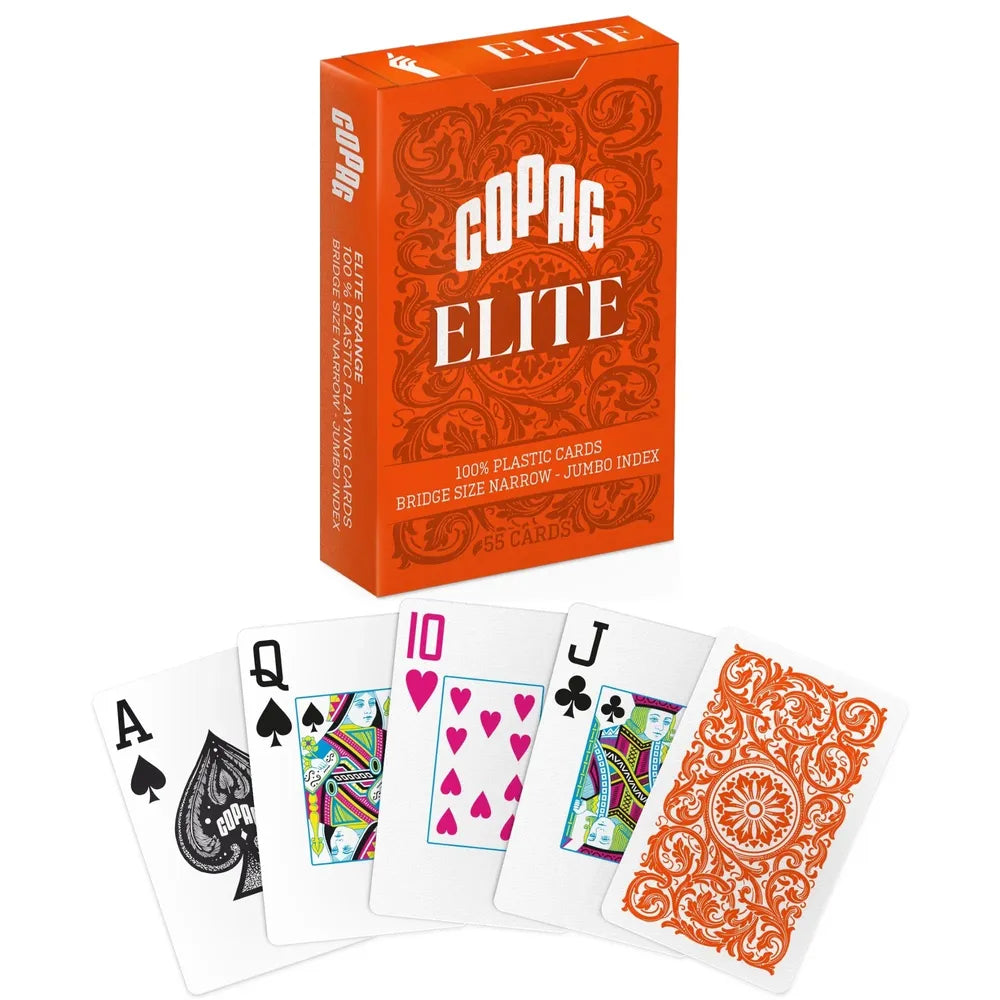 Copag Elite 100% Plastic Playing Cards – Bridge Size Jumbo Index (Mixed Colors)
