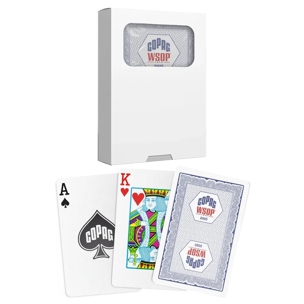 Copag WSOP 2025 Traditional 100% Plastic Playing Cards – Bridge Size Regular Index (Red or Blue)
