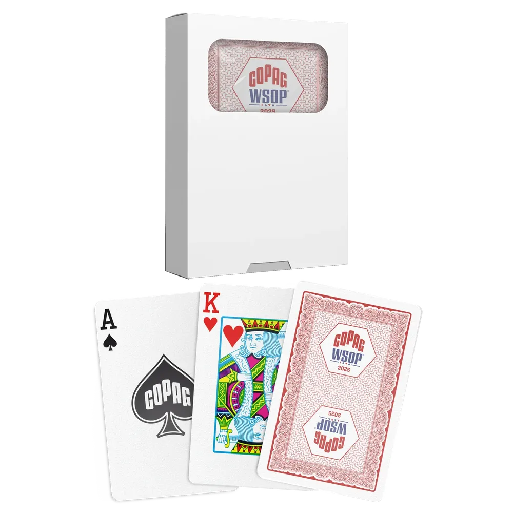 Copag WSOP 2025 Traditional 100% Plastic Playing Cards – Bridge Size Regular Index (Red or Blue)