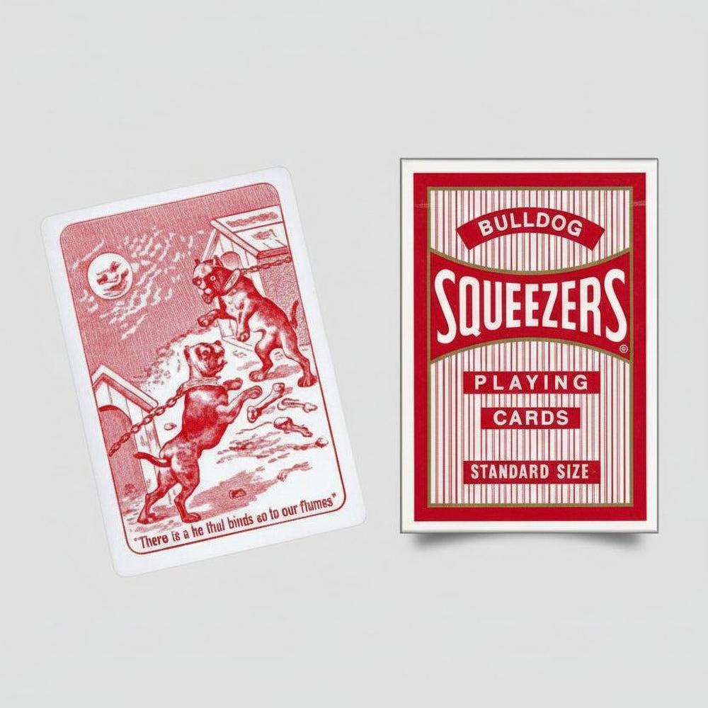 Bulldog Squeezers Playing Cards – Standard Index (Red/Blue Bulldog Back)