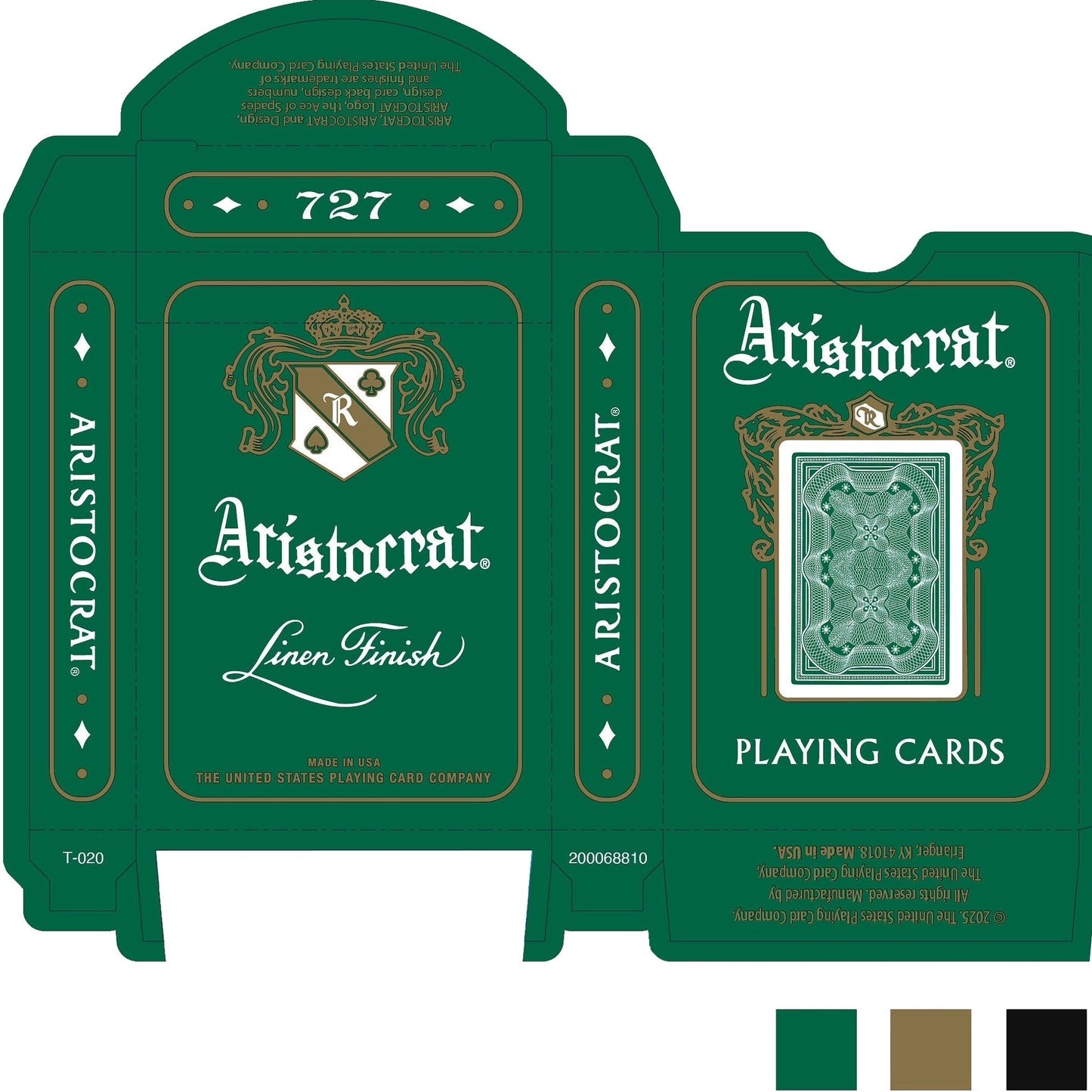 Aristocrat 727 Currency Green 110th Anniversary Playing Cards