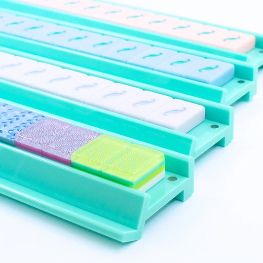 Acrylic Mahjong Racks and Pushers: Macaron Green