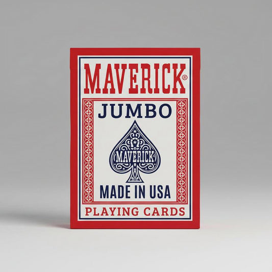 Maverick Playing Cards – Jumbo Index – Made in USA – Red or Blue Deck