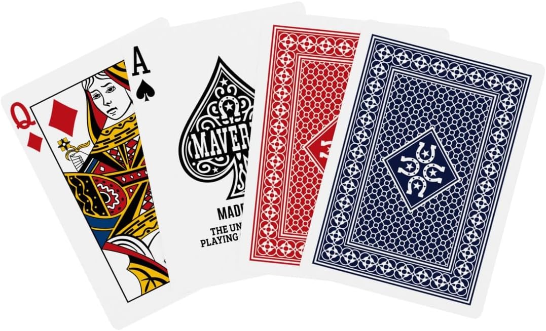 Maverick Playing Cards – Standard Index – Made in USA – Red or Blue Deck