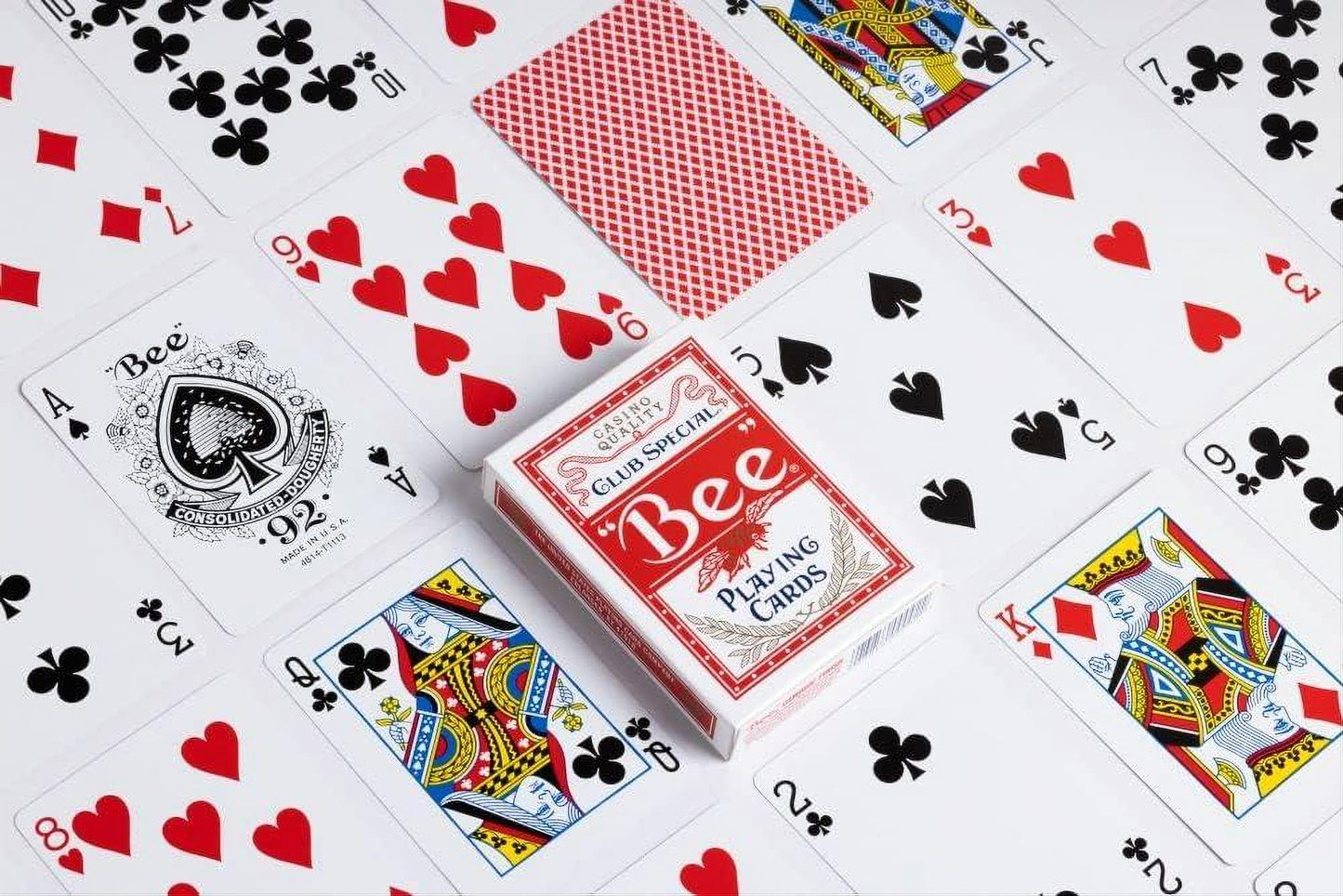 Bee Standard Index – Individual Deck (Poker Size, Red or Blue) – Casino Quality