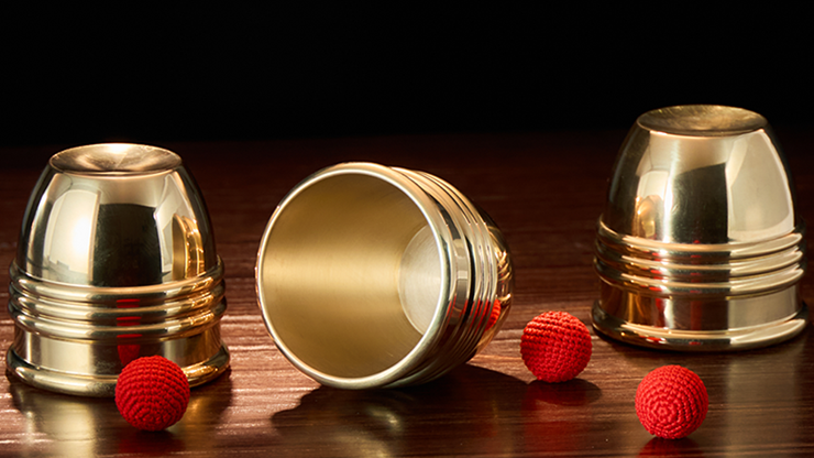 Cups and Balls Set (Brass With Black Matte Inner) by Bluether Magic and Raphael