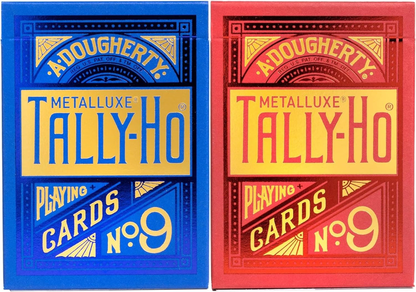 Tally-Ho Metal Luxe Playing Cards, Circle Back (Red & Blue)