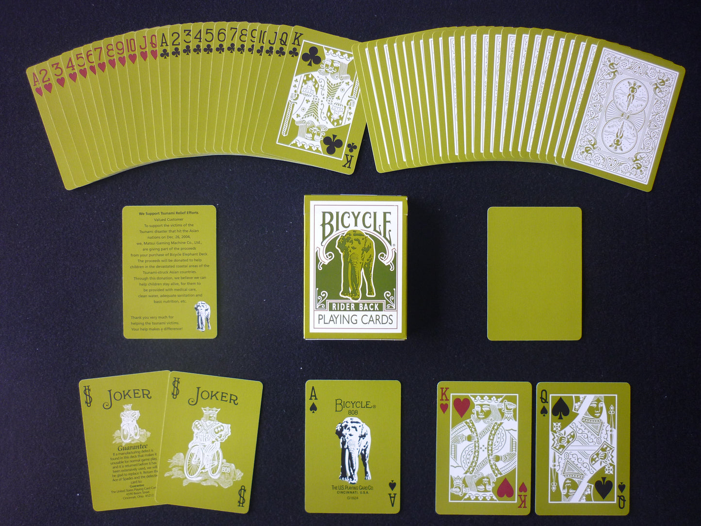 Bicycle Green Elephant Tsunami Playing Cards by USPCC