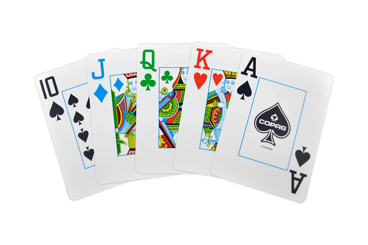 Copag Legacy 4-Color Plastic Double Deck Set – Poker Size – Red & Blue – Jumbo Index