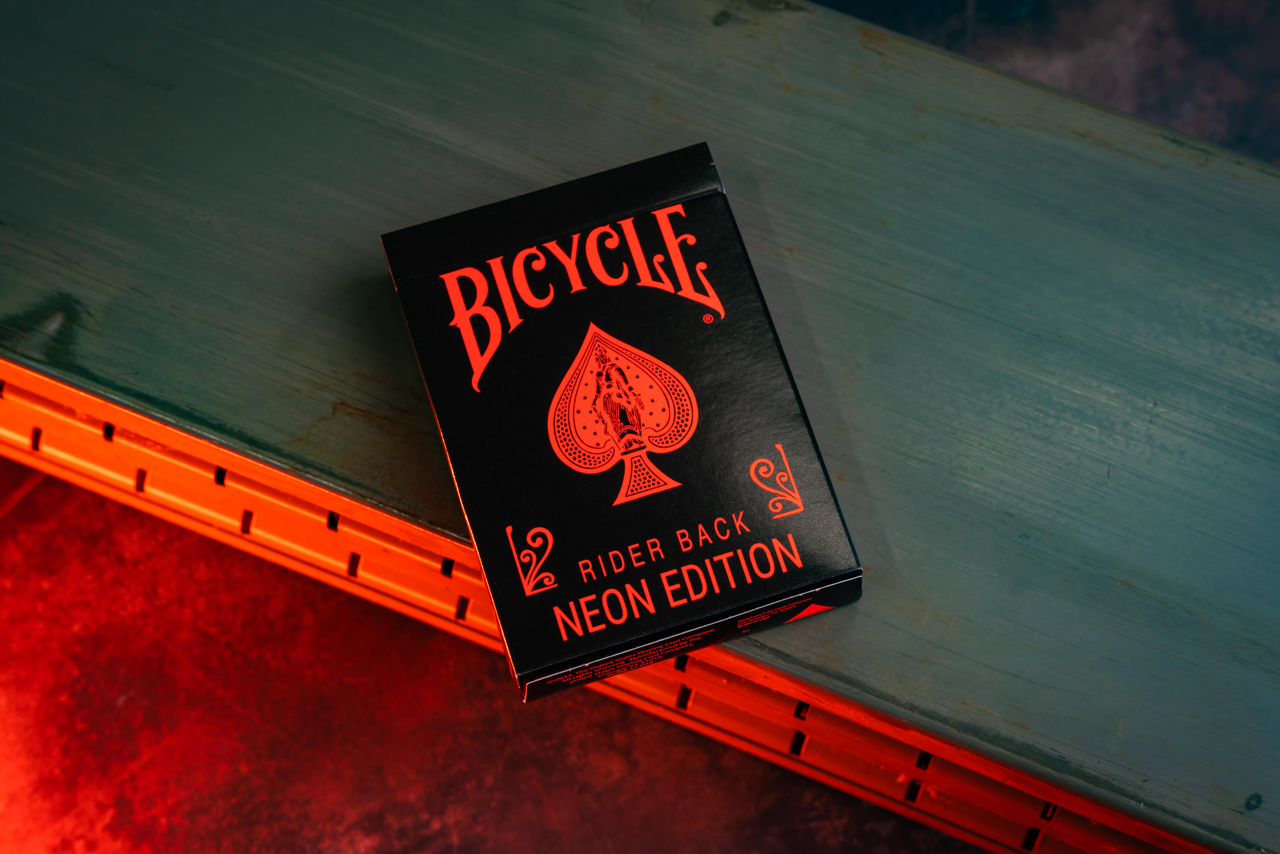 Bicycle Neon Rider Back Solar-Orange Deck Playing Cards