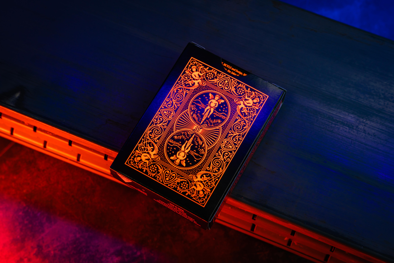 Bicycle Neon Rider Back Solar-Orange Deck Playing Cards