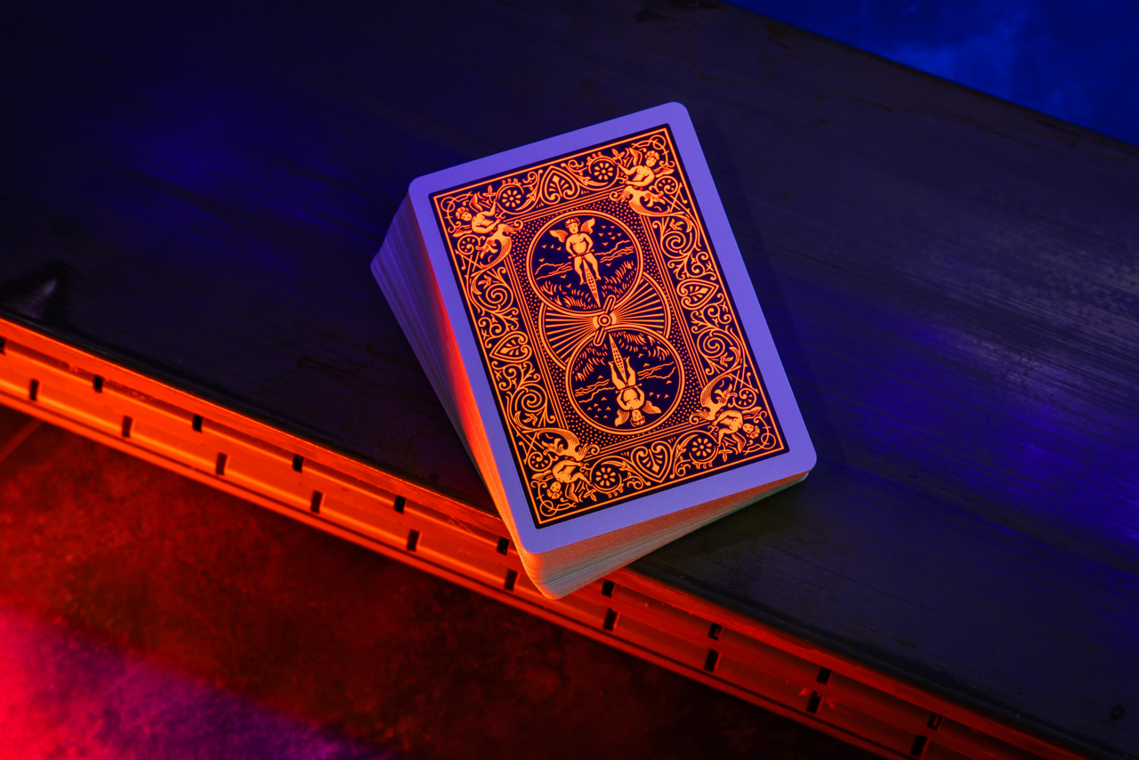 Bicycle Neon Rider Back Solar-Orange Deck Playing Cards