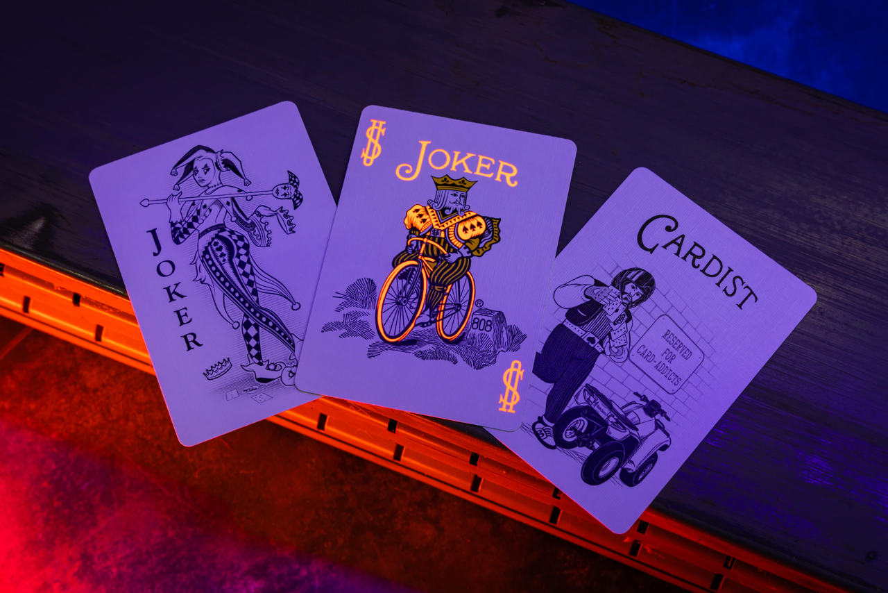 Bicycle Neon Rider Back Solar-Orange Deck Playing Cards