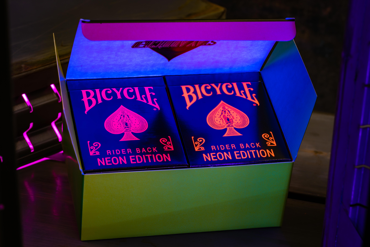 Bicycle Neon Rider Back Star-Fire Pink Deck Playing Cards