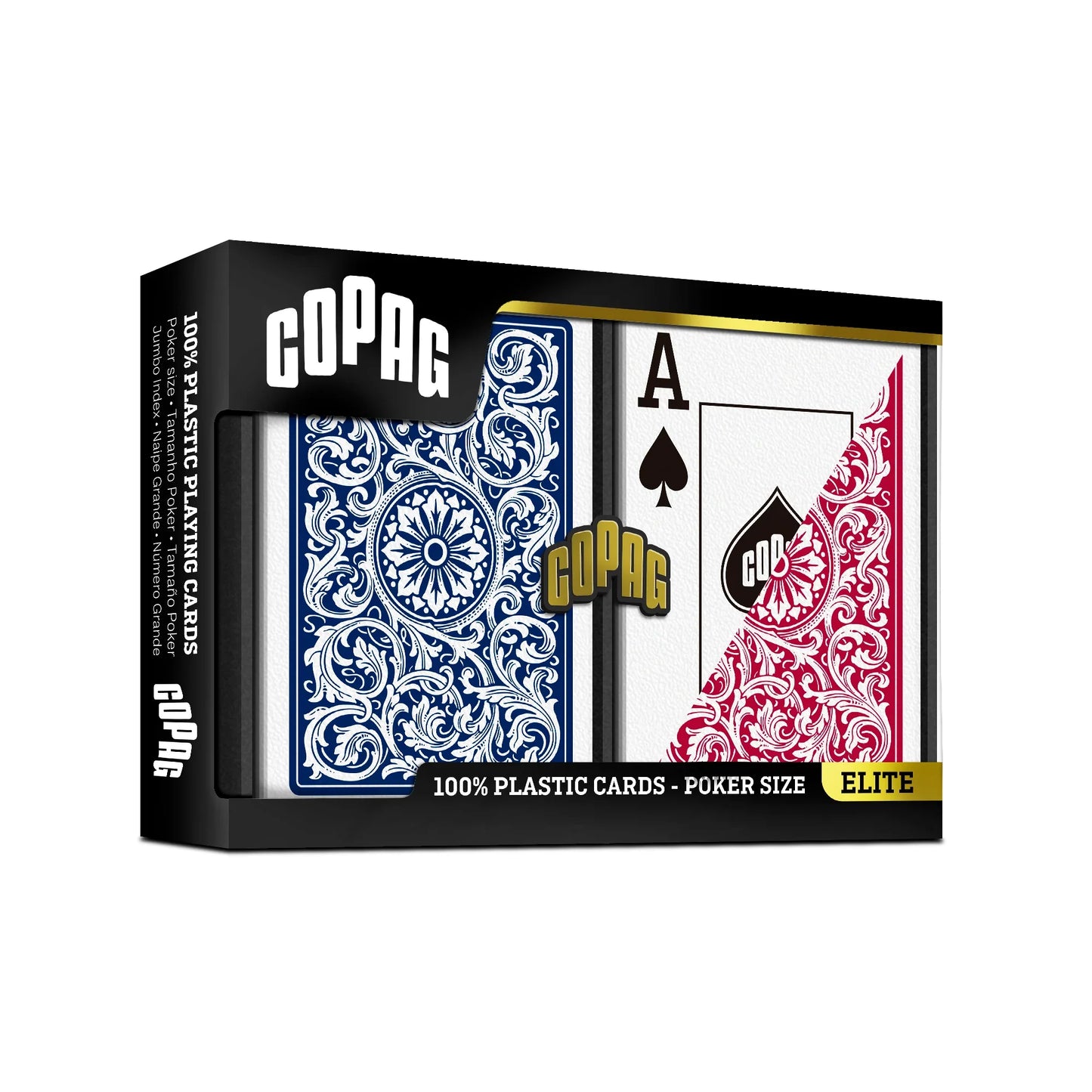Copag 1546 Plastic Double Deck Set – Poker Size (Red & Blue) – Jumbo Index