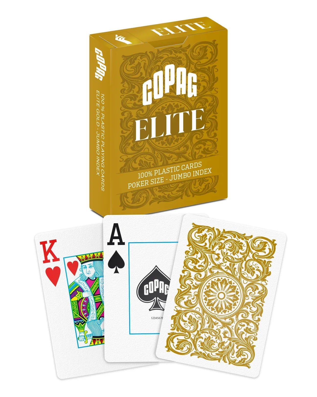 Copag Elite 100% Plastic Playing Cards – Poker Size Jumbo Index (Mixed Colors, Single Decks)