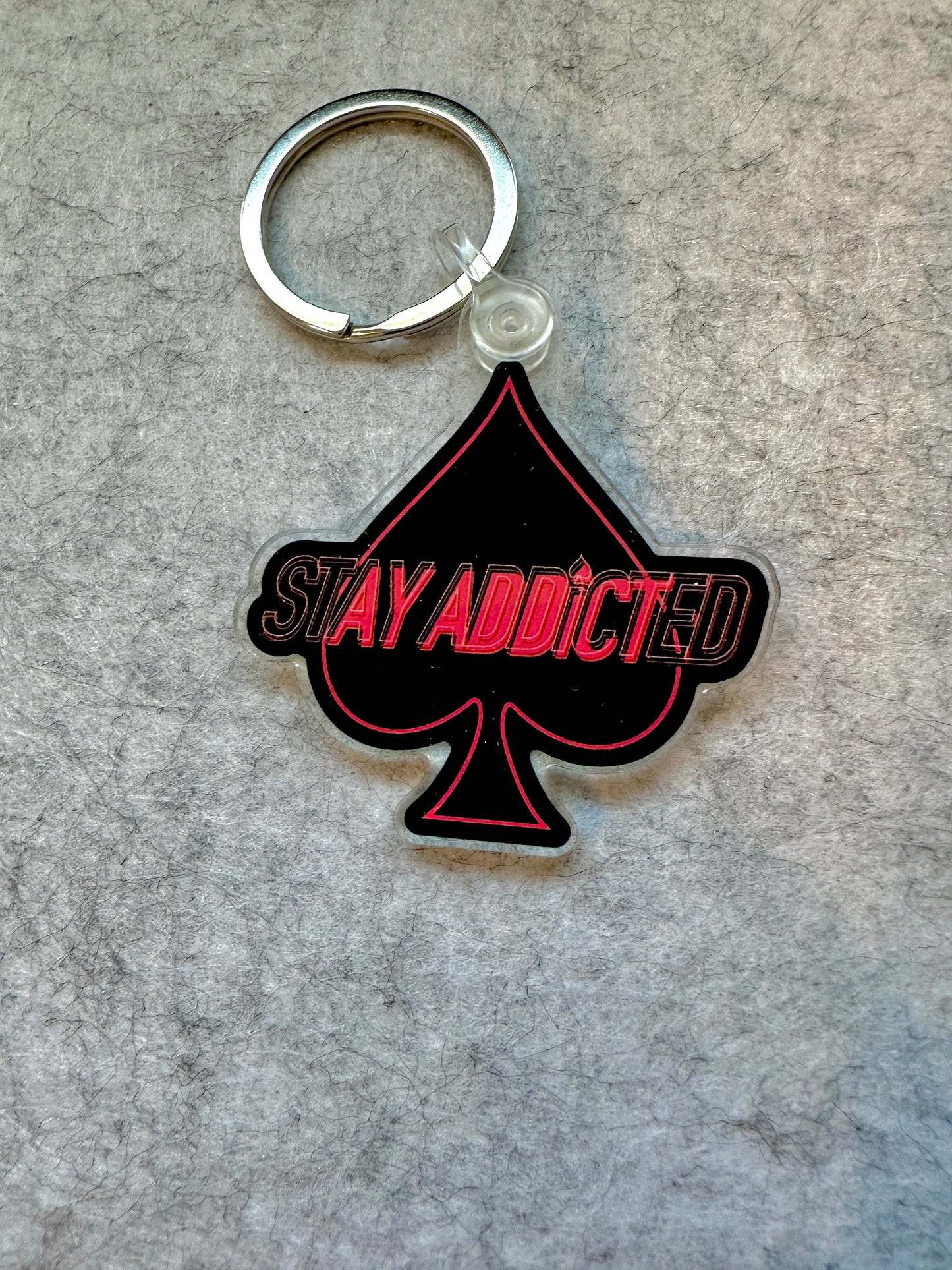 Spade Keychain Stay Addicted