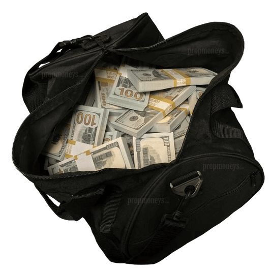 $500,000 Full Print New Series Stacks & Duffel Bag