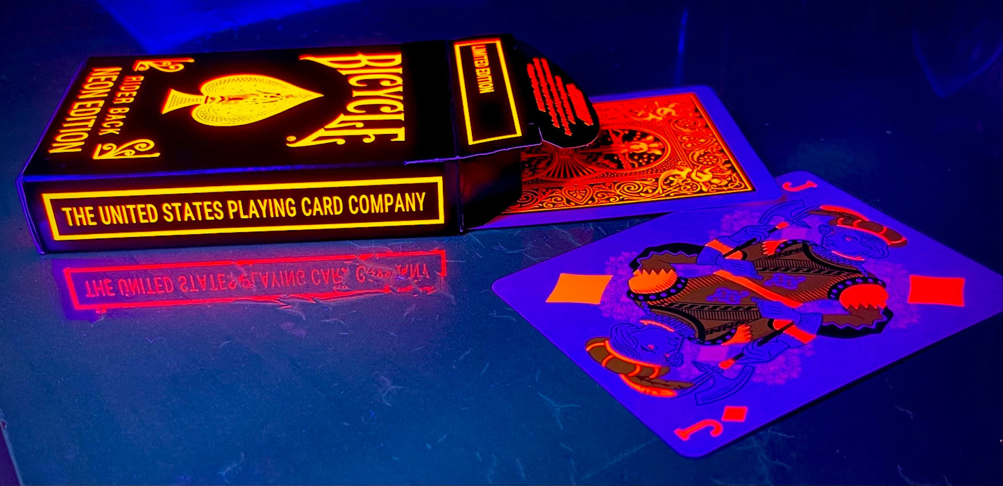 Bicycle Neon Rider Back Solar-Orange Deck Playing Cards