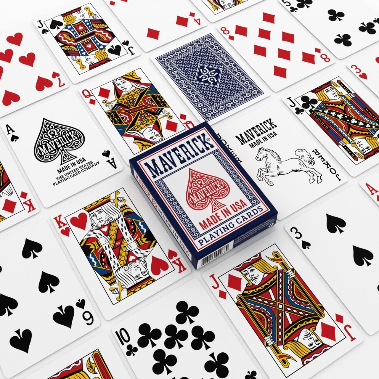 Maverick Playing Cards – Standard Index – Made in USA – Red or Blue Deck