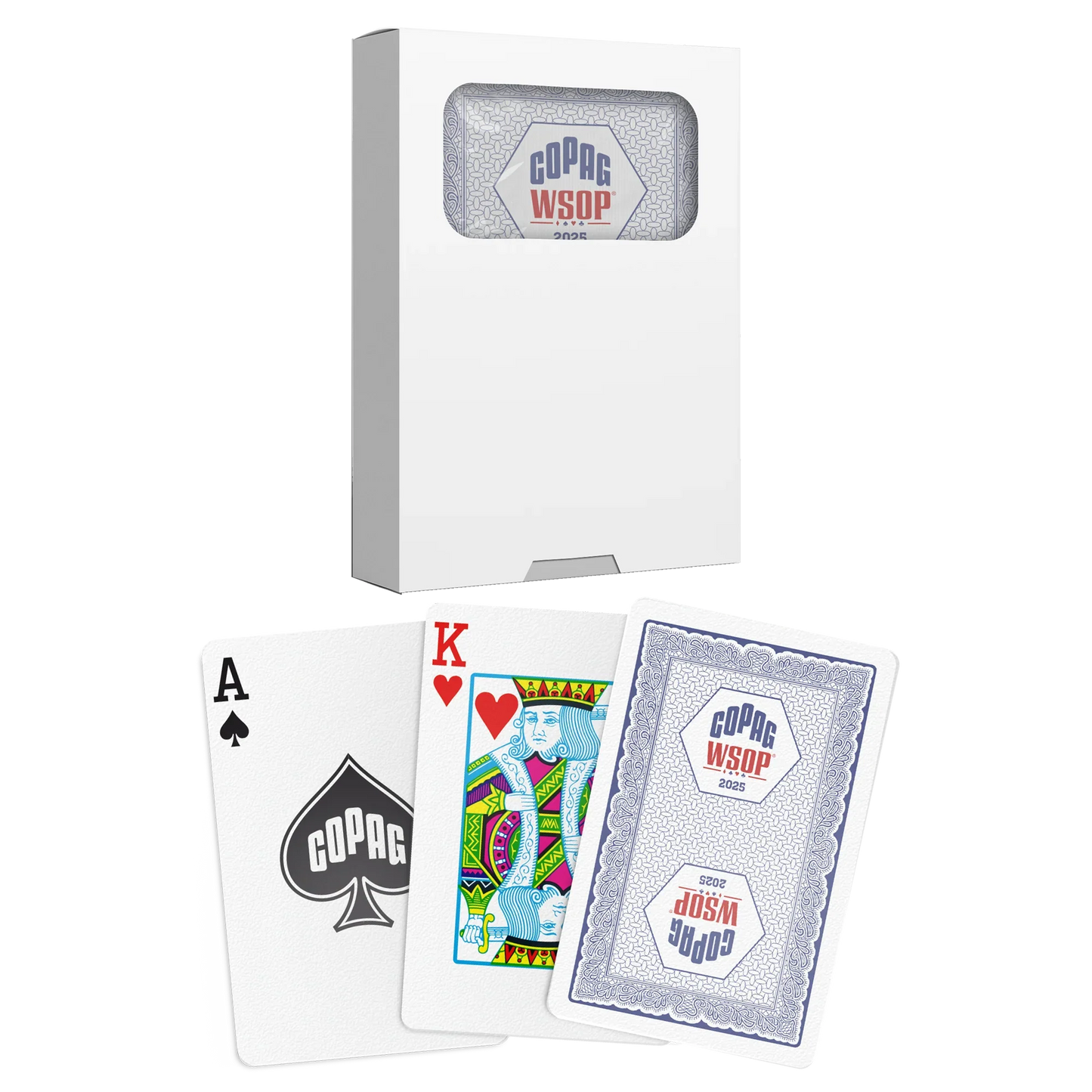 Copag WSOP 2025 Traditional 100% Plastic Playing Cards – Bridge Size Regular Index (Red or Blue)
