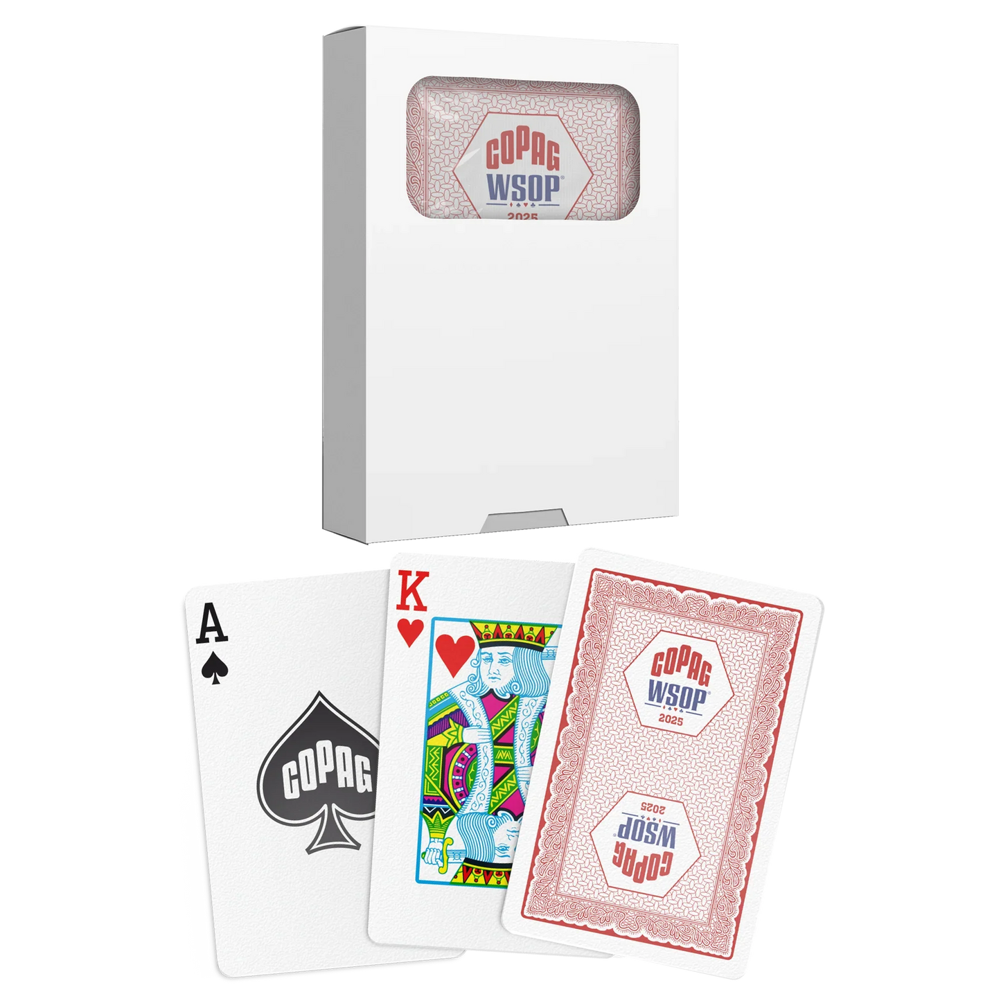 Copag WSOP 2025 Traditional 100% Plastic Playing Cards – Bridge Size Regular Index (Red or Blue)