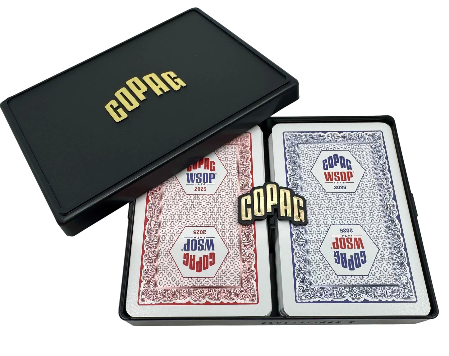 Copag WSOP 2025 Traditional 100% Plastic Playing Cards – Bridge Size Regular Index (Red/Blue Double Deck Set)