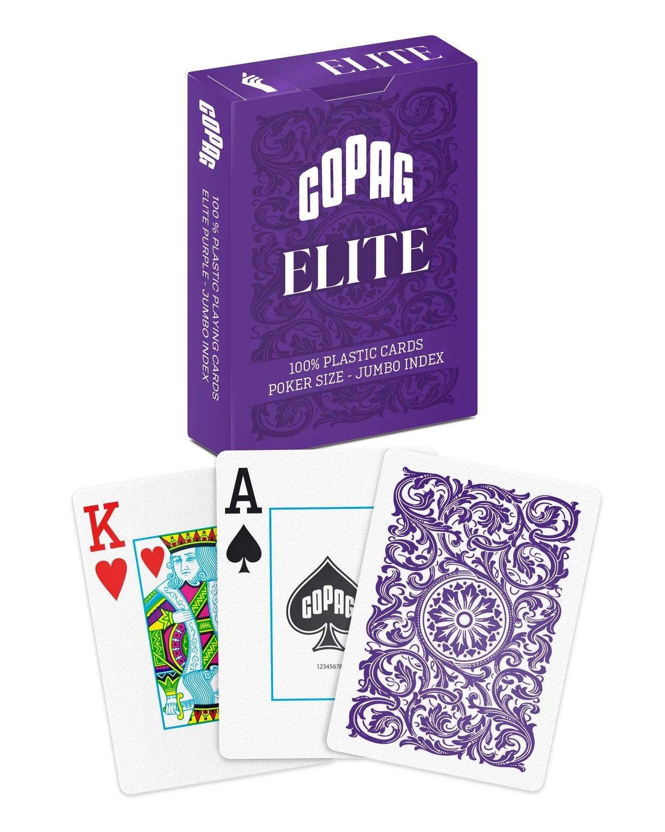 Copag Elite 100% Plastic Playing Cards – Poker Size Jumbo Index (Mixed Colors, Single Decks)