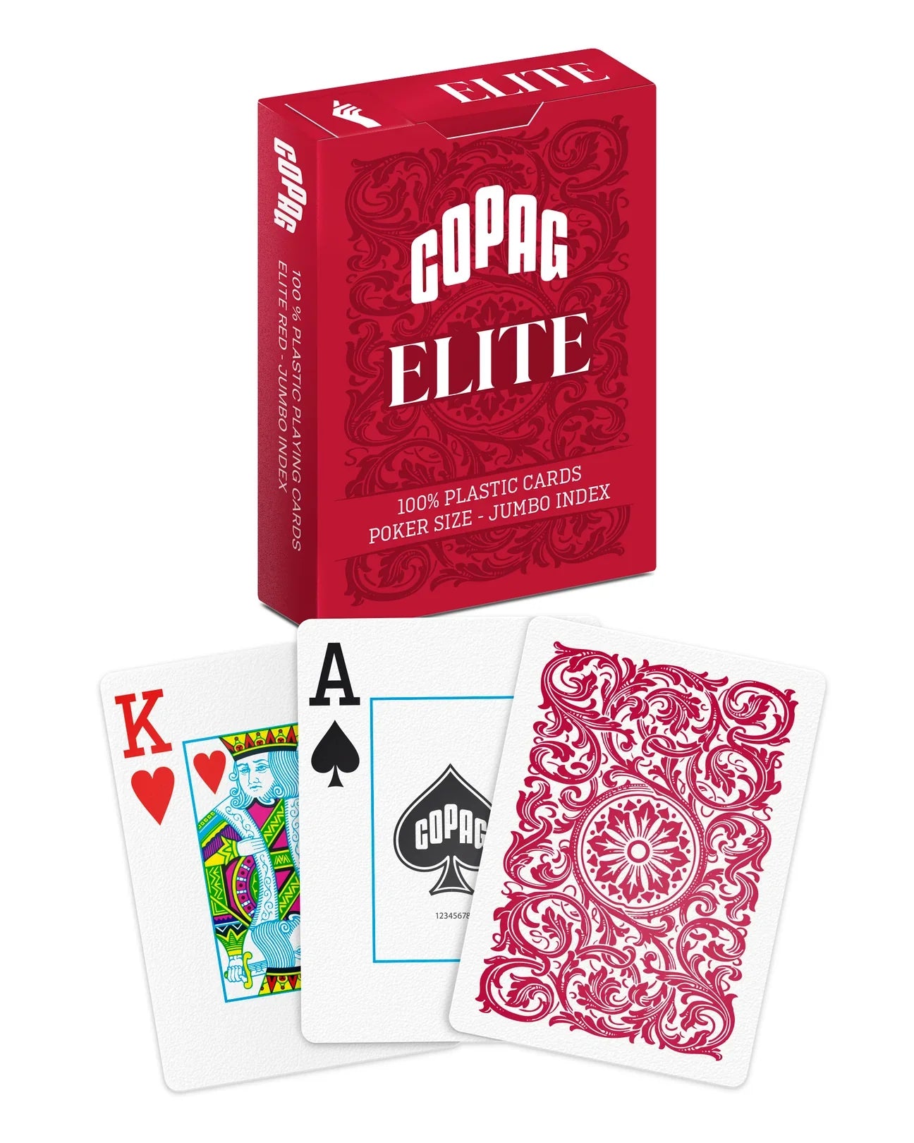 Copag Elite 100% Plastic Playing Cards – Poker Size Jumbo Index (Mixed Colors, Single Decks)