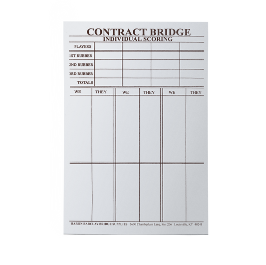 Super Jumbo Bridge Score Pad
