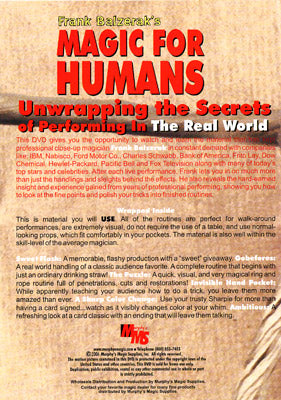Magic For Humans by Frank Balzerak - DVD-Alternate Worlds Magic