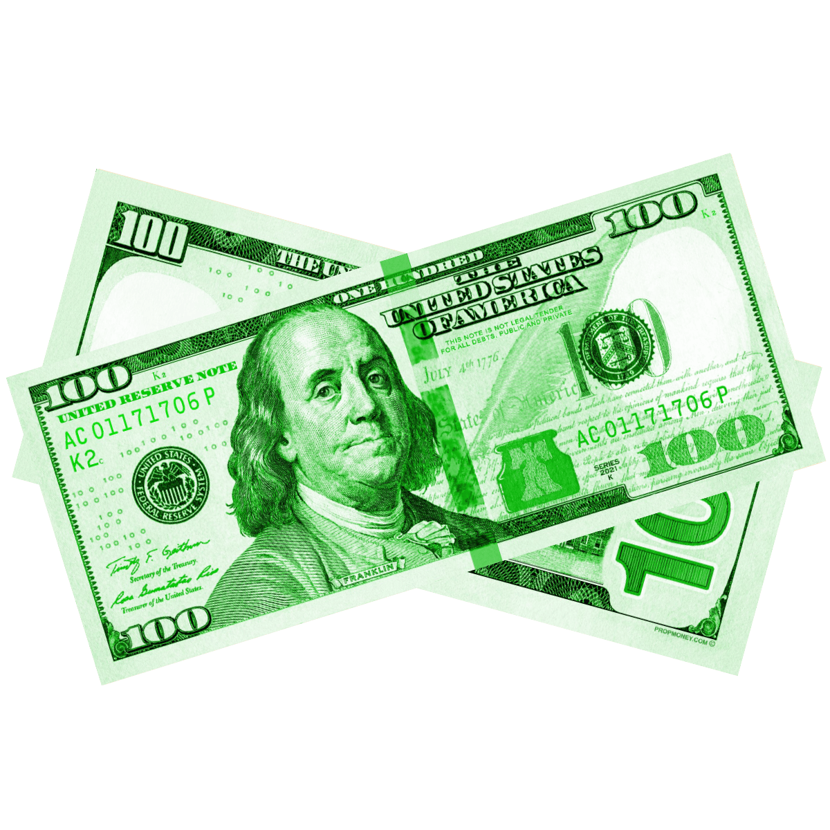 Green Prop Money Bills