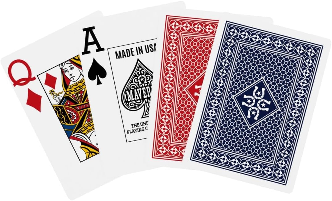 Maverick Playing Cards – Jumbo Index – Made in USA – Red or Blue Deck