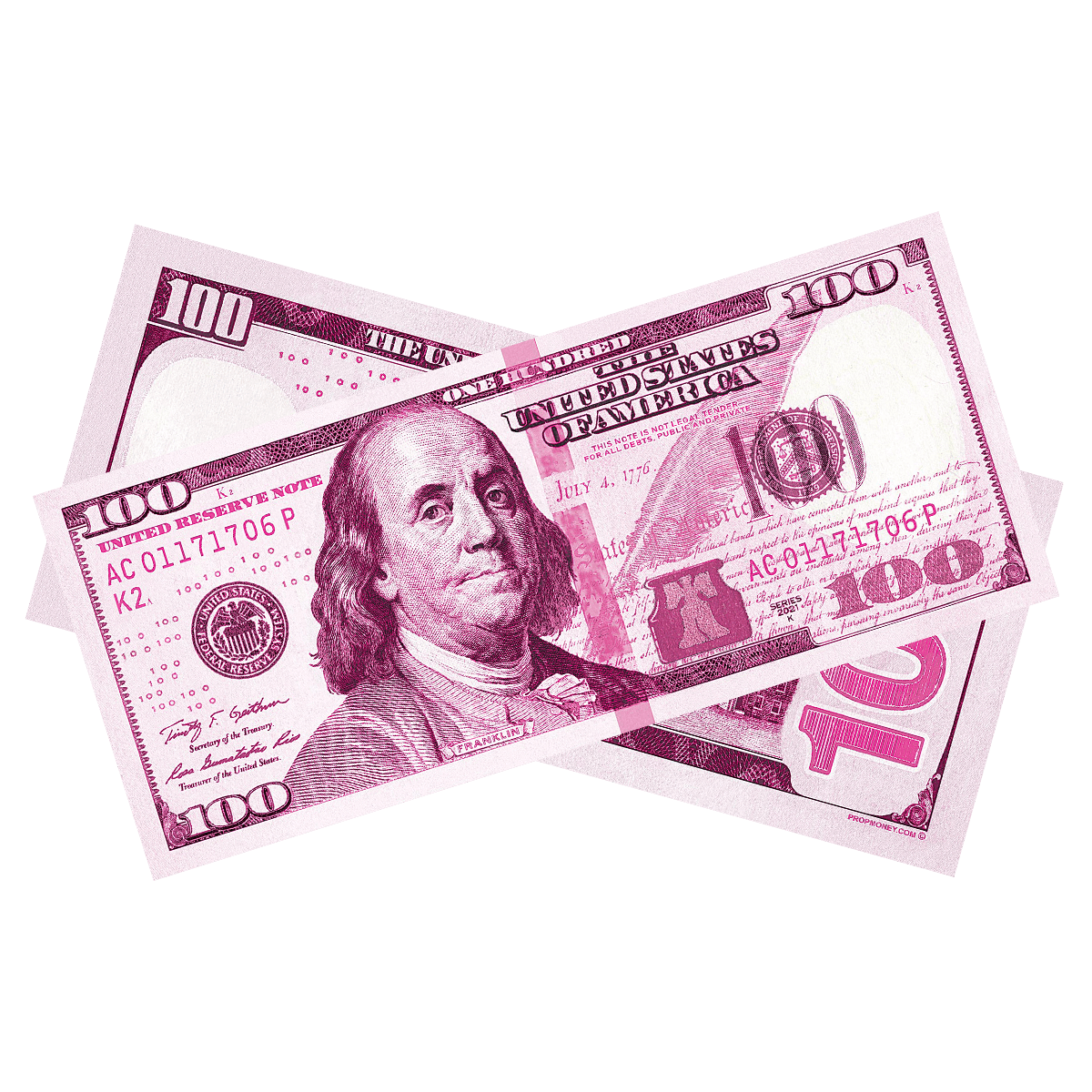 Pink Prop Money Bills