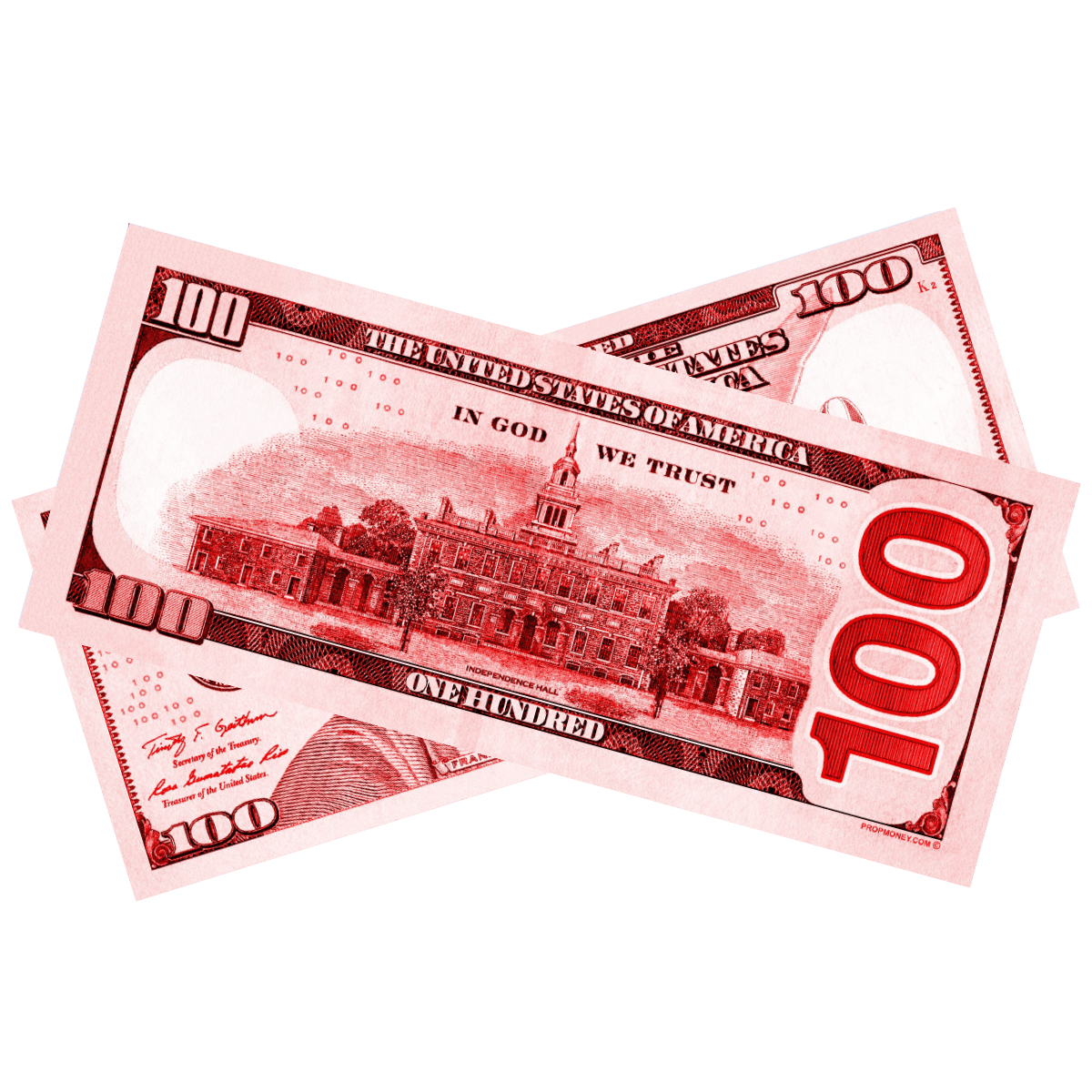 Red Prop Money Bills