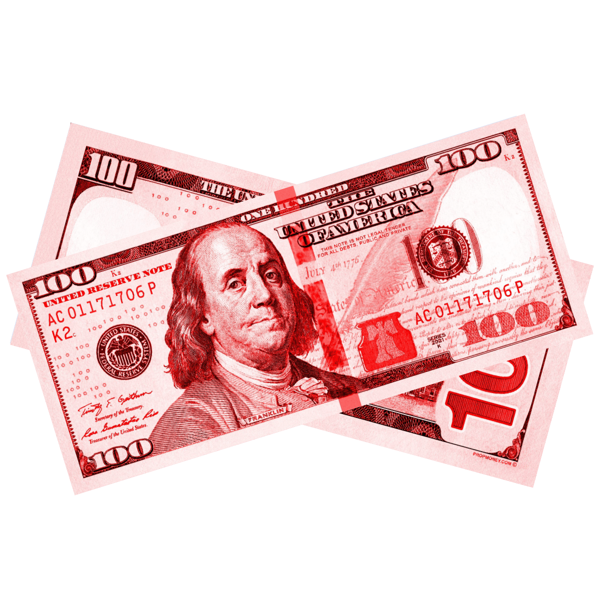 Red Prop Money Bills