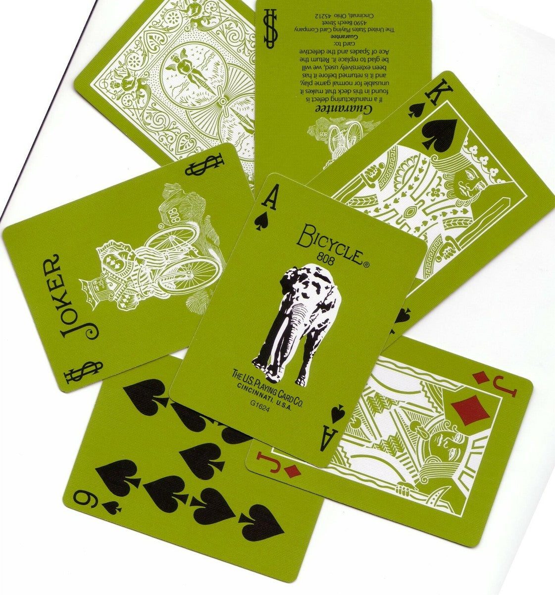 Bicycle Green Elephant Tsunami Playing Cards by USPCC
