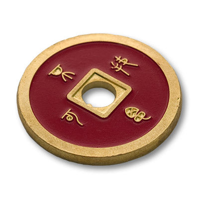 Chinese Coin (CH0020) Red & Yellow by Tango Magic - Tricks