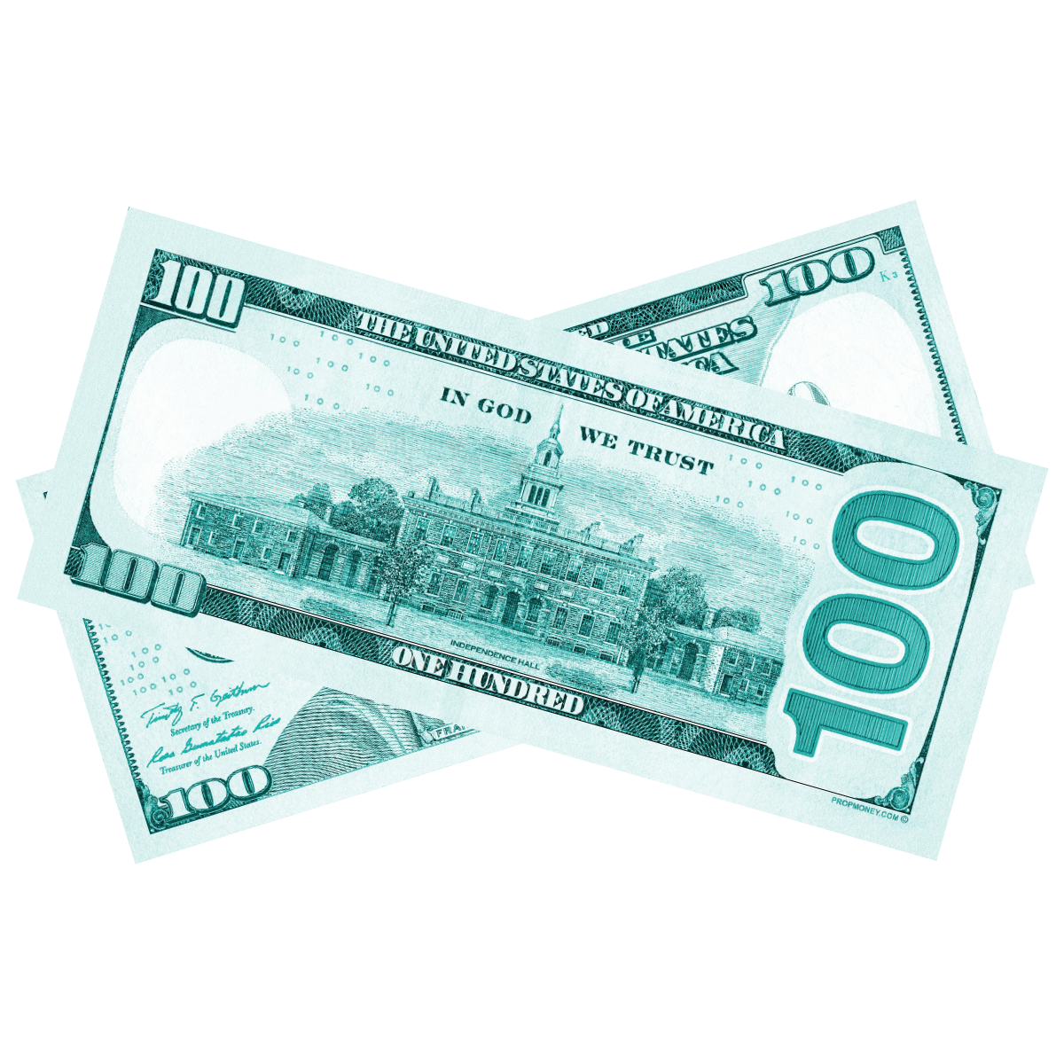 Turquoise Prop Money Bills
