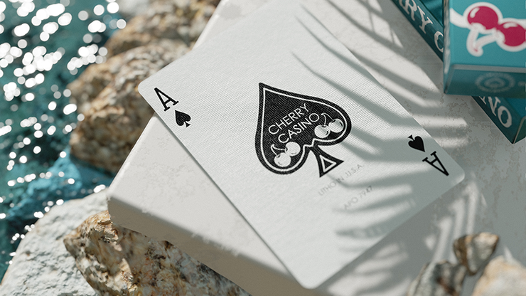 Cherry Casino (Tropicana Teal) Playing Cards by Pure Imagination Projects