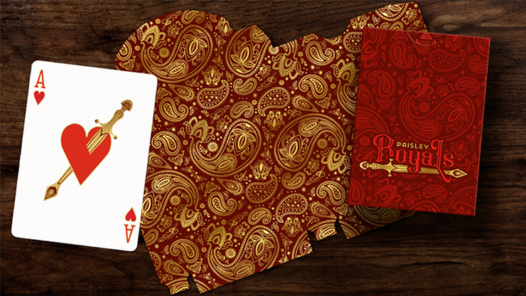 Paisley Royals (Red) Playing Cards by Dutch Card House Company